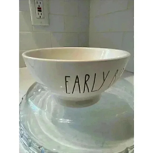 Rae Dunn Artisan Collection by Magenta Early Bird Cereal Bowl Black Text - Picture 12 of 14